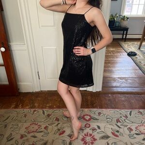 Black Sequin Dress